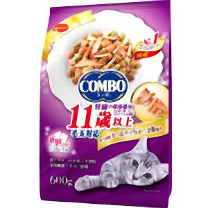 【日本ペットフード】コンボ キャット 毛玉対応 11歳以上 かつお味 かつおチップ かつお節添え 600g 日本ペットフード