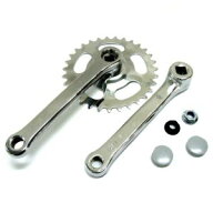 【アサヒサイクル ASAHICYCLE】アサヒサイクル ギヤクランクセット 32TX165mm CP キャップ 各ナット付