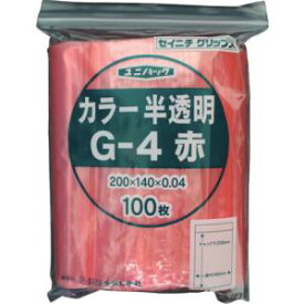 【生産日本社】セイニチ G-4 ユニパックカラー半透明 140×200mm 赤