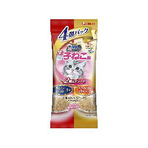 【ユニチャーム Unicharm】ユニチャーム 銀のスプーン パウチ 健康に育つ子ねこ用 4個パック まぐろ かつお/かつおにささみ入り 60g×4個