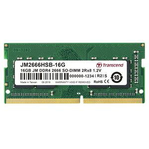 ygZh TranscendzgZh Transcend 16GB JM DDR4 2666Mhz SO-DIMM 2Rx8 1Gx8 CL19 1.2V JM2666HSB-16G