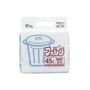 【日本サニパック】サニパック F-4C 業務用フォルタ ゴミ袋 100枚入 透明 45L用