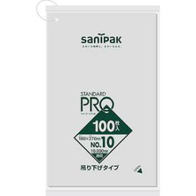 【日本サニパック sanipak】サニパック L10H-CL L10H スタンダード ポリ袋 吊り下げタイプ 0.03 10号