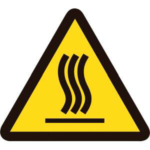 【日本緑十字社】緑十字 203004 PL警告ステッカー 高温 熱い面 PL-4 小 25mm 三角 10枚組