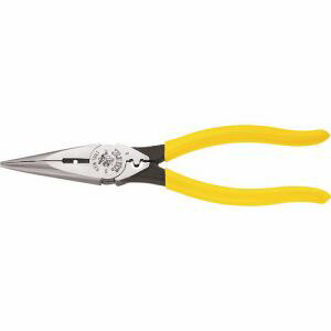 【クラインツール KLEIN TOOLS】KLEIN D203-8NCR 強力型ロングノーズプライヤー サイドカット 220mm 皮むき 圧着機能付 クラインツール