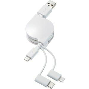 �y�T�����T�v���C SANWA�z�T�����T�v���C KB-IPLTM08KW ���C�g�j���O Type-C microB�����USB3in1�P�[�u��0.8m