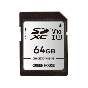 yO[nEX GreenHousezO[nEX GH-SDC-VA64G SDXC[J[h UHS-I U1 V10 64GB