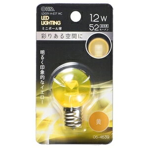 �y�I�[���d�@ OHM�z�I�[���d�@ LDG1Y-H-E17 14C LED�~�j�{�[���������p G30 E17 1.2W 52lm �N���A���F 06-4639