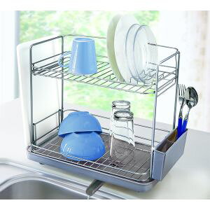 【アスベル ASVEL】アスベル Nポゼ 縦横兼用 Wコート 2段水切り スリム シルバー 5533