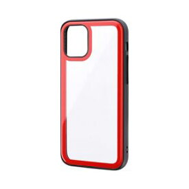 【MSソリューションズ LEPLUS】MSソリューションズ iPhone 12 mini ラウンドエッジガラスシェルケース SHELL GLASS Round レッド LP-IS20SGRRD