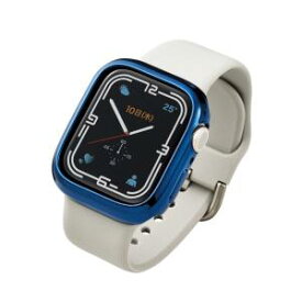 【エレコム ELECOM】エレコム AW-21BBPUNV Apple Watch series7 41mm ソフトバンパー メタリックデザイン ネイビー