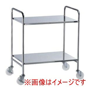 【遠藤商事 TKG】TKG 18-8 衛生フラットワゴン 2段 ナイロン車 遠藤商事