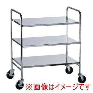 【遠藤商事 TKG】TKG 18-8 衛生フラットワゴン 3段 ゴム車 遠藤商事