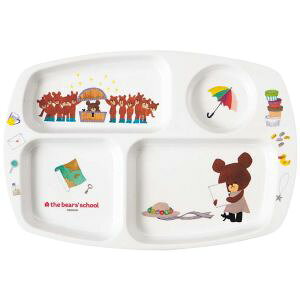 【関東プラスチック工業】関東プラスチック工業 メラミン 子供用 食器 くまのがっこう 角ランチ皿 CM-20TA