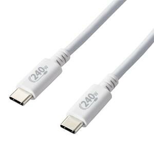 yGR ELECOMzGR U2C-CCPE10NWH USB2.0P[u C-C^Cv Fؕi USB Power DeliveryΉ 240W 1.0m zCg