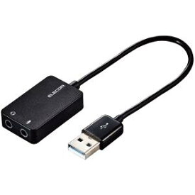 【ELECOM エレコム】エレコム USB-AADC02BK USBオーディオ変換アダプタ 0.15m ブラック
