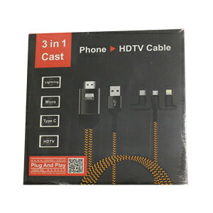 y΂`ziPhone Type-C Micro to HDMI ~[O P[u 3in1
