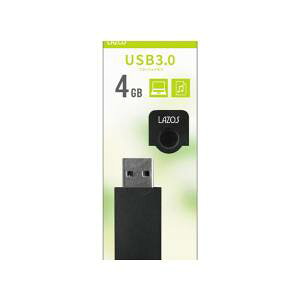 �yLAZOS�z���\�X L-US4-CPB USB������ 4GB USB3.0 �L���b�v�� �u���b�N LAZOS