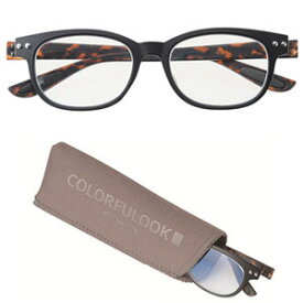 【名古屋眼鏡】名古屋眼鏡 カラフルック 5561 +3.00 ブラック/デミ ブルーライトカット 老眼鏡 シニアグラス