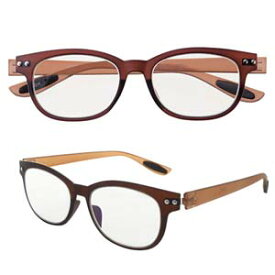 【名古屋眼鏡】名古屋眼鏡 カラフルック 5562 +1.50 ブラウン/ブラウン ブルーライトカット 老眼鏡 シニアグラス