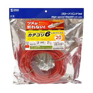 �y�T�����T�v���C SANWA SUPPLY�z�T�����T�v���C KB-T6TS-20RN LAN�P�[�u�� �ߐ܂�h�~�J�e�S��6