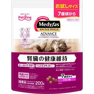 【ペットライン PETLINE】ペットライン メディファスアドバンス 腎臓の健康維持 7歳頃から チキン味 200g