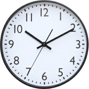 送料無料!!【不二貿易】不二貿易 静音式掛時計シンプル 25cm BK ブラック メーカー直送 代引不可 北海道沖縄離島不可【smtb-u】