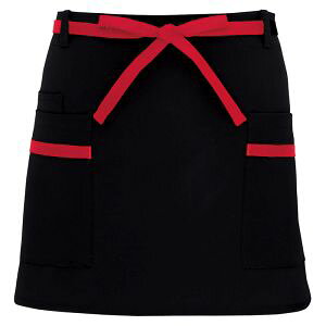 【アイトス】アイトス 8656 腰下エプロン 共生地配色 ブラック フリーサイズ