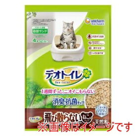【ユニチャーム unicham】ユニチャーム デオトイレ 消臭 抗菌チップ天然木 飛び散らないねこ型チップ 4.0L