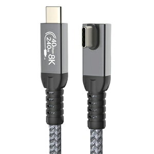 �y�����΂��`�zSZ-25U4K30-GR3 Type-C USB�P�[�u�� L���^ 90�x ���� USB4.0�Ή� 40Gbps 240W 8K 60Hz �f����͑Ή� 30cm