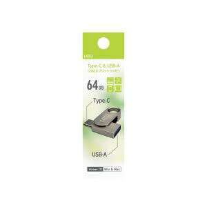 �yLAZOS�zLAZOS L-USC64 Type-C ��USB-A USB3.0�t���b�V�������� ��]�� 64GB