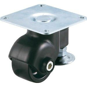 【ユーエイキャスター YUEI】ユーエイキャスター SPLG-50BN-AJ アジャスター付キャスター 自在車 50径 黒ナイロン車輪