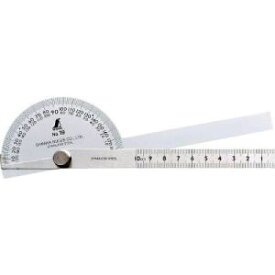 【シンワ測定 SHINWA】シンワ測定 62490 プロトラクター 19 シルバーφ90 竿目盛10cm 2本竿