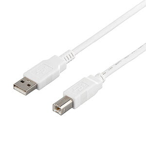 �y�o�b�t�@���[ BUFFALO�zUSB2.0�P�[�u�� (A to B) �z���C�g 2m BSUAB220WH