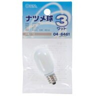 【オーム電機 OHM】オーム電機 ナツメ球 E12/3W ホワイト LB-T0203-W 04-6461