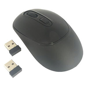 【HI DISC ハイディスク】ハイディスク HDM-7146BK マウス ワイヤレス 無線 レシーバー2個 ブラック 磁気研究所