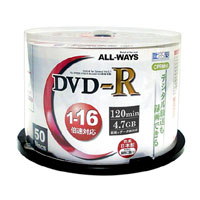 オールウェイズ 海外並行輸入正規品 ALL WAYS ACPR16X50PW 録画用DVD-R 50枚 約120分 16倍速 期間限定送料無料 CPRM