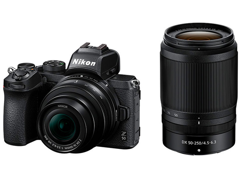 全商品オープニング価格 画像処理エンジン EXPEED 6 を搭載したAPS-Cサイズのミラーレスカメラ Nikon Z 50 と NIKKOR 16-50mm 3.5-6.3 DX VR のセット f 50-250mm 激安通販の 4.5-6.3 ダブルズームキット