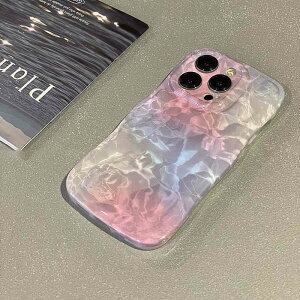 【送料無料】スマホケース iPhone14 ケース グラデーション うねうね 波 iPhoneケース iPhone13 12 11 ケース ウェーブ 耐衝撃 クリアケース