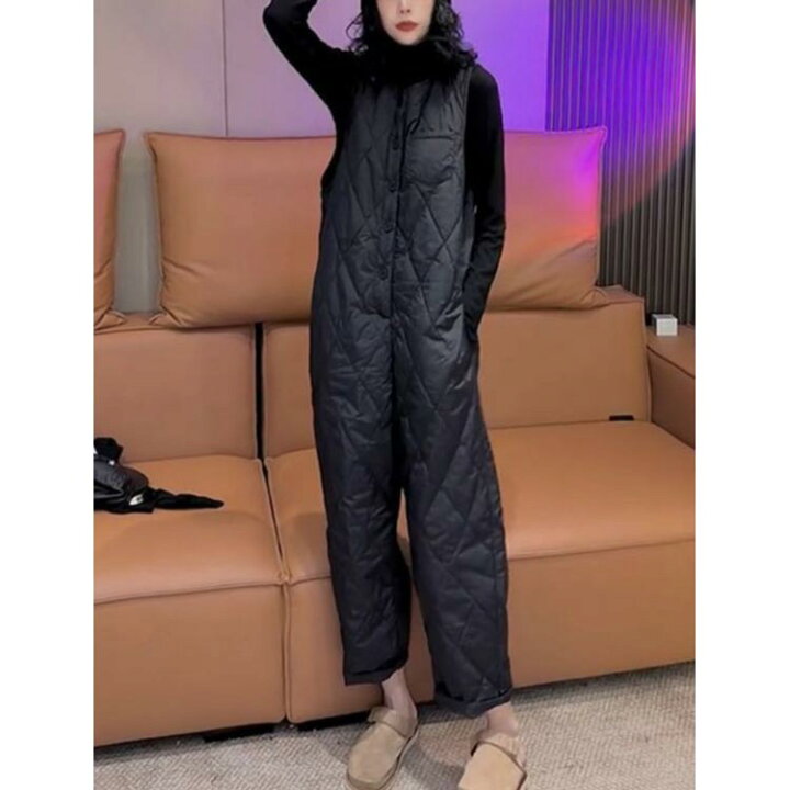 楽天市場】サロペット パンツ キルティング 中綿 レディース 春 秋 冬 