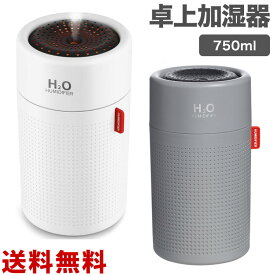 加湿器 卓上加湿器 750ml 加湿器 アロマ加湿器 大容量 虹色LED超音波加湿器 除菌 2000mah USB 充電 バッテリー 携帯 空焚き防止静音 車用 乾燥対策 花粉症対策 7時間稼働