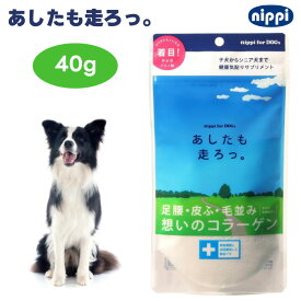 ニッピ あしたも走ろっ。 40g 足腰想いのコラーゲン 牛由来 犬用 サプリメント 健康補助食品 足腰 皮膚 毛並み 愛犬の健康維持