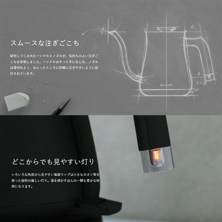 楽天市場】バルミューダ 0.6L 電気ケトル BALMUDA The Pot 