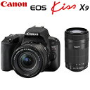 【即納】キヤノン デジタル一眼レフカメラ EOS Kiss X9 ダブルズームキット ブラック EOSKISSX9BK-WKIT CANON【送料無料】【KK9...