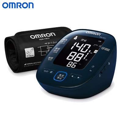 見やすいバックライト機能付き オムロン 上腕式血圧計 奉呈 HEM-7281T 未使用品 ダークネイビー 送料無料 KK9N0D18P