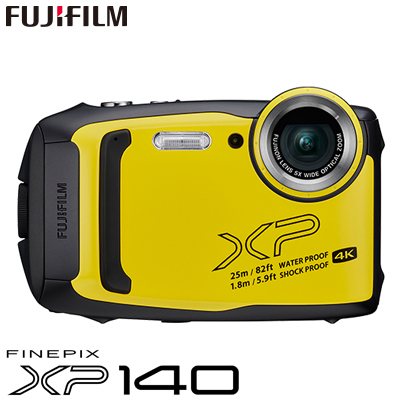 代引き手数料無料 送料無料 延長保証申込可 富士フイルム タフネスカメラ FinePix 定番から日本未入荷 XP140 購入 防水 耐衝撃 4K動画 FX-XP140Y KK9N0D18P デジタルカメラ XPシリーズ 耐寒 防塵 イエロー