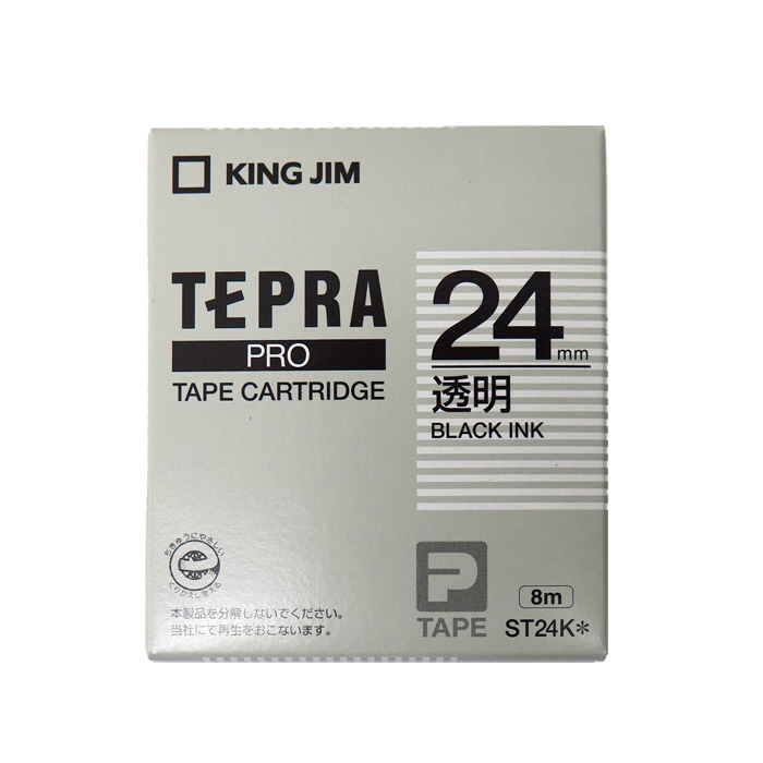 WEB限定 キングジム 純正品 テプラ PROテープカートリッジ 透明ラベル ST24K 24mm 透明 黒文字テプラpro テープ 
