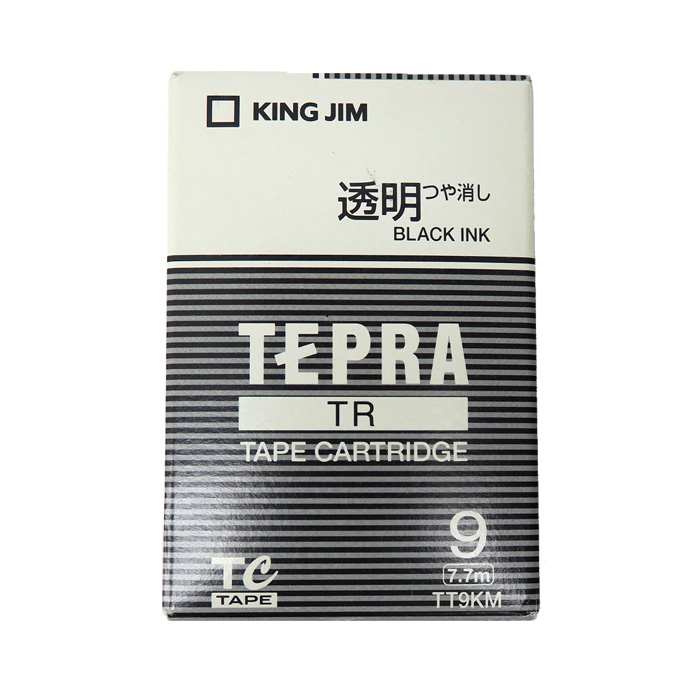 キングジム　テプラTRカートリッジ　透明つや消しテープ黒文字9mm幅　3個セット