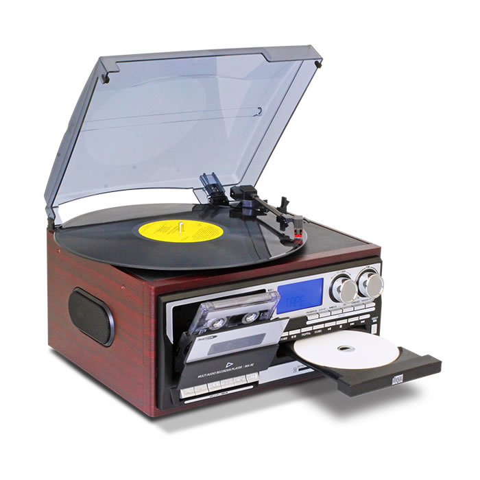 クマザキエイム 多機能 レコードプレーヤー CD ラジオ カセット MA-90