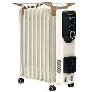 DBK ハイブリッドオイルヒーター ハンガー付モデル HEZC13-10JCH アーモンド セラミックファンヒーター搭載 ハンガー付ハイブリッドオイルヒーター 暖房器具 速暖 キャスター クリーン暖房 洗